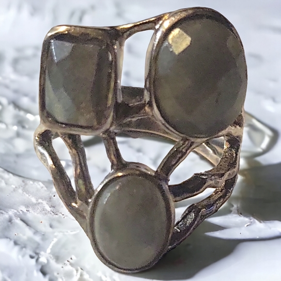 Artistic Hand Crafted 3 Labradorite Precious Gemstones In Sterling Silver 925 - Picture 6 of 6